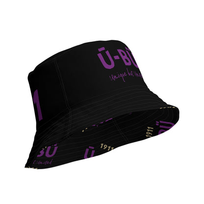 1911 & Ū-BÜ Reversible Bucket Hat - Purple on Black