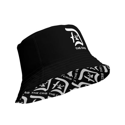 The Crib Reversible Bucket Hat - White on Black