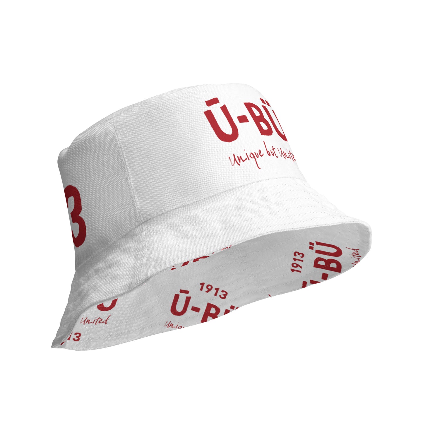 1913 & Ū-BÜ Reversible Bucket Hat - Red on White