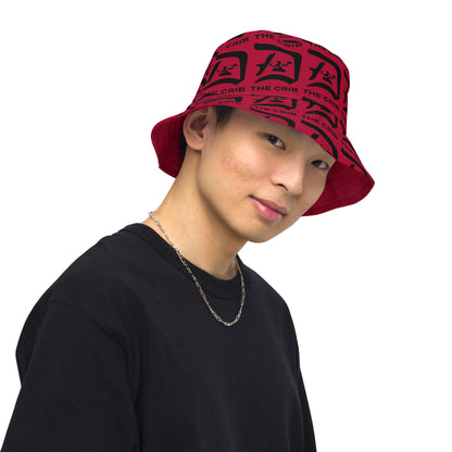 The Crib Reversible Bucket Hat - Black on Red