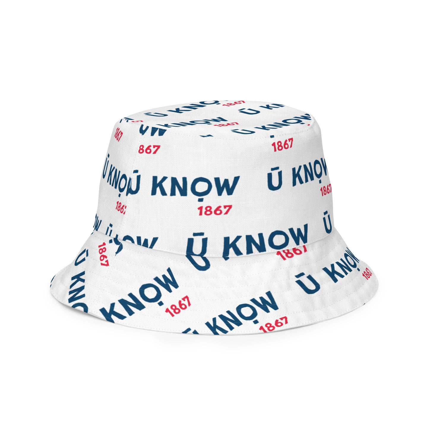 HU - BU Reversible Bucket Hat - Blue + Red on White