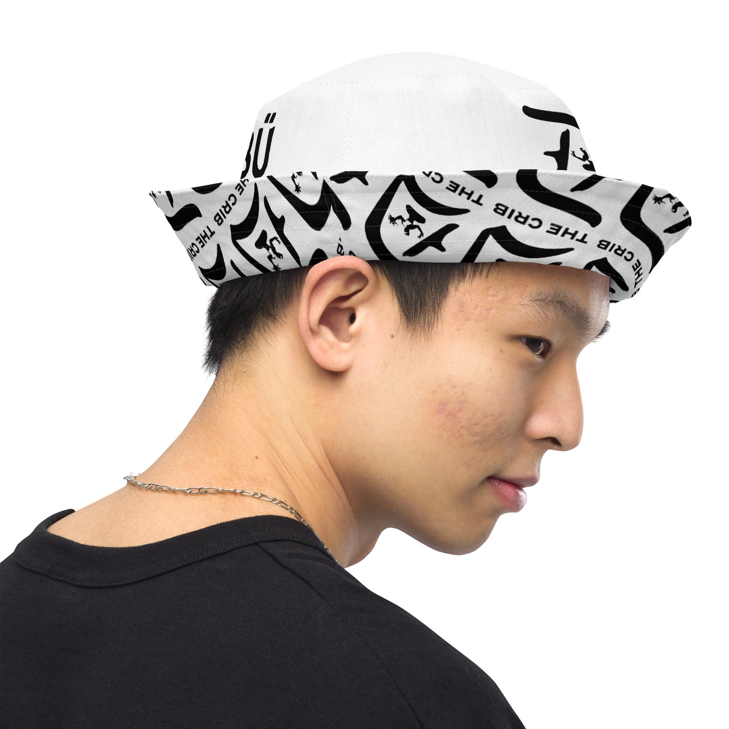 The Crib Reversible Bucket Hat - Black on White