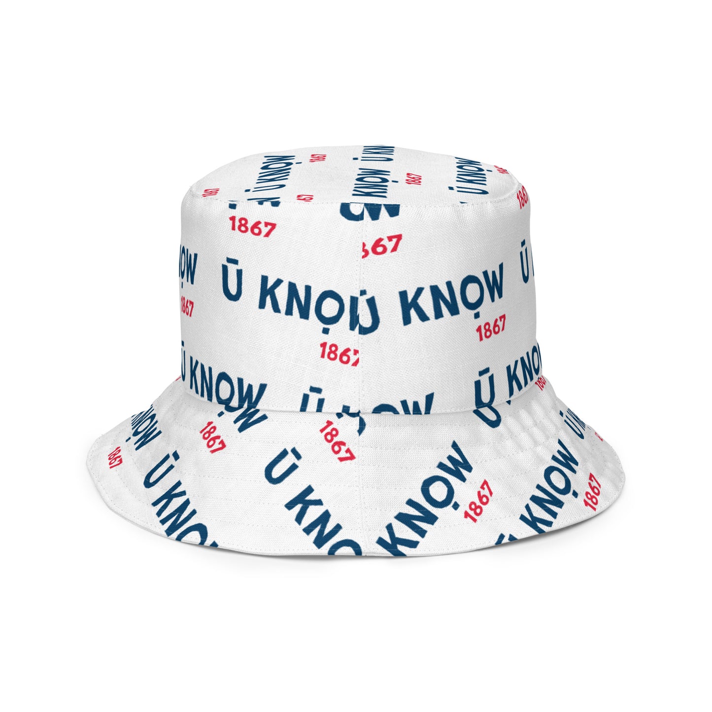 HU - BU Reversible Bucket Hat - Blue + Red on White