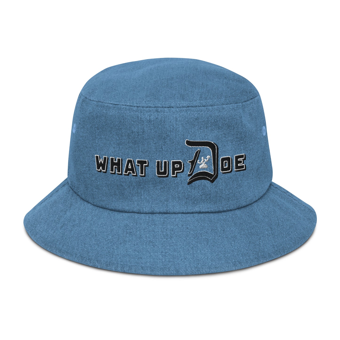 What Up Doe Denim Bucket Hat