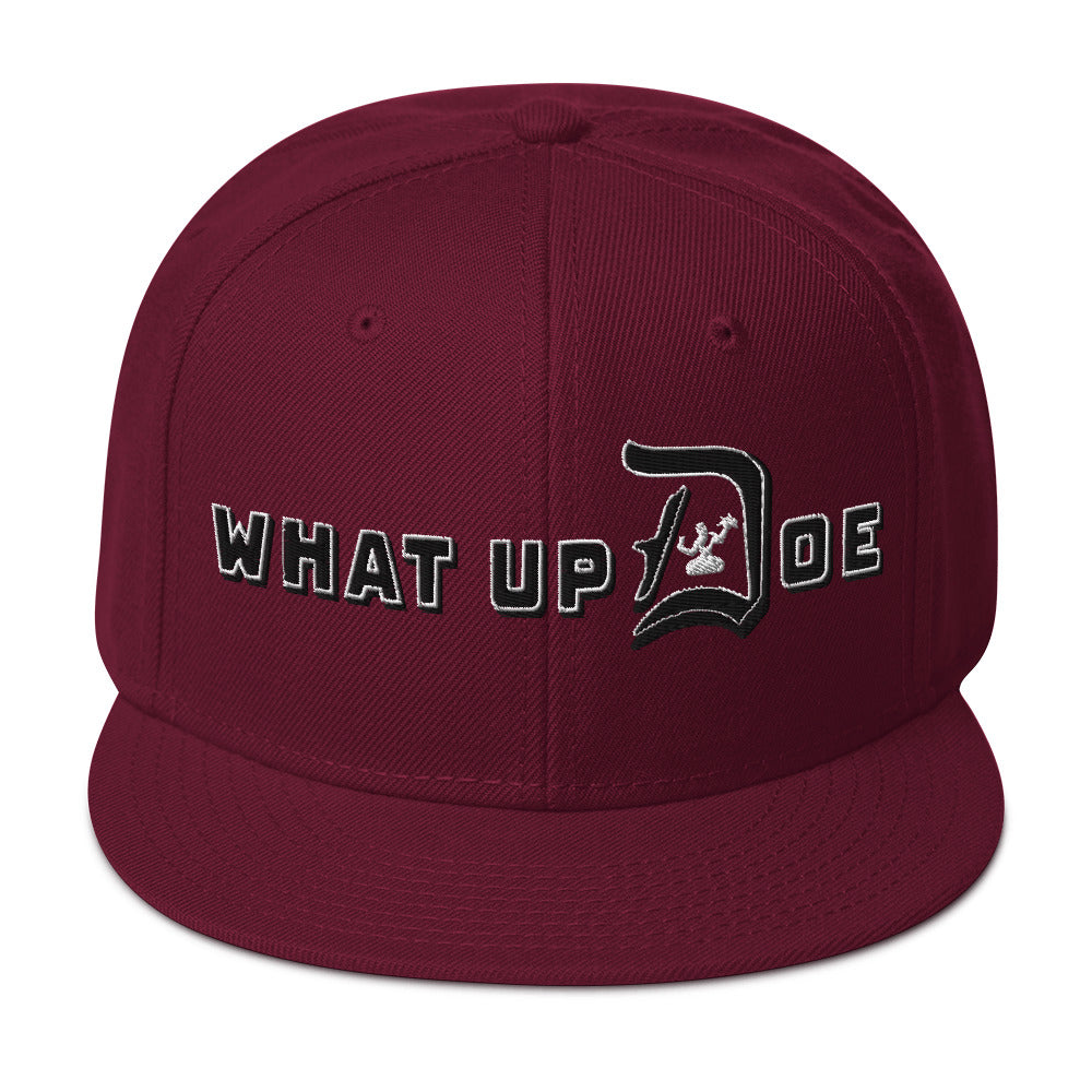 What Up Doe Snapback Hat - White