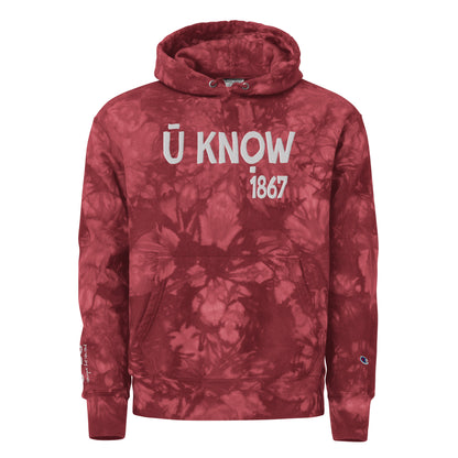 U Know 1867 Unisex Champion® Tie-Dye Embroidered Hoodie