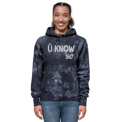 U Know 1867 Unisex Champion® Tie-Dye Embroidered Hoodie