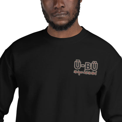 Ū-BÜ Unisex Crewneck Sweatshirt - Red, Black + Green Embroidery