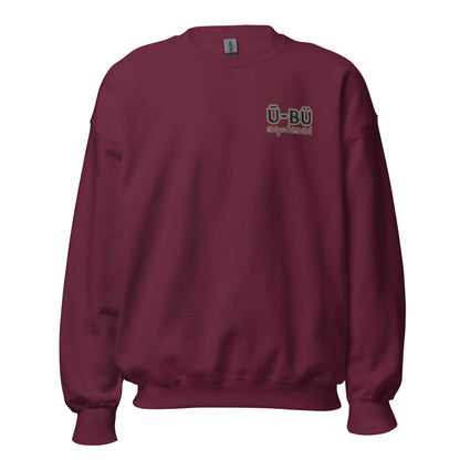 Ū-BÜ Unisex Crewneck Sweatshirt - Red, Black + Green Embroidery