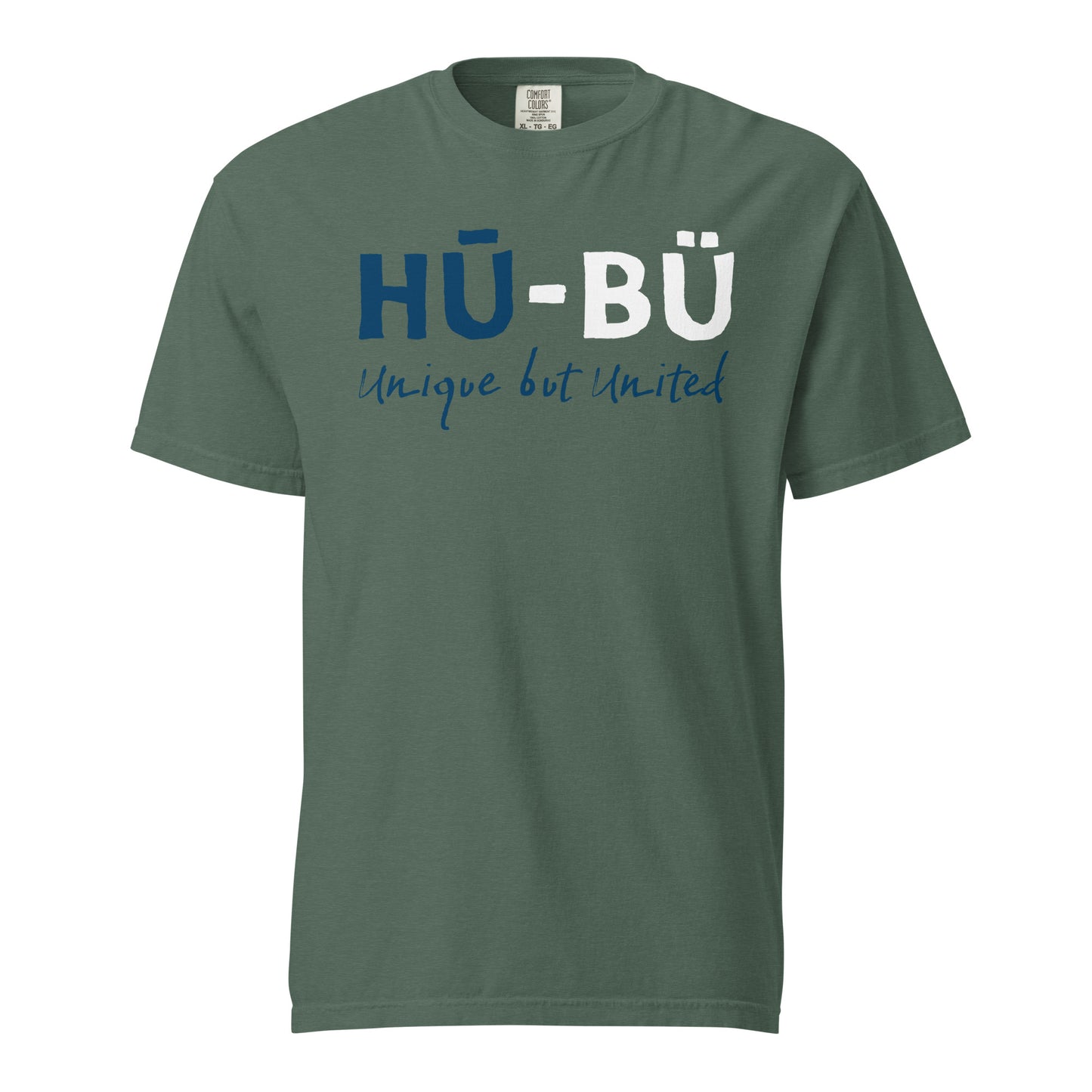 HU - BU Unisex Heavyweight T-Shirt - Blue + White