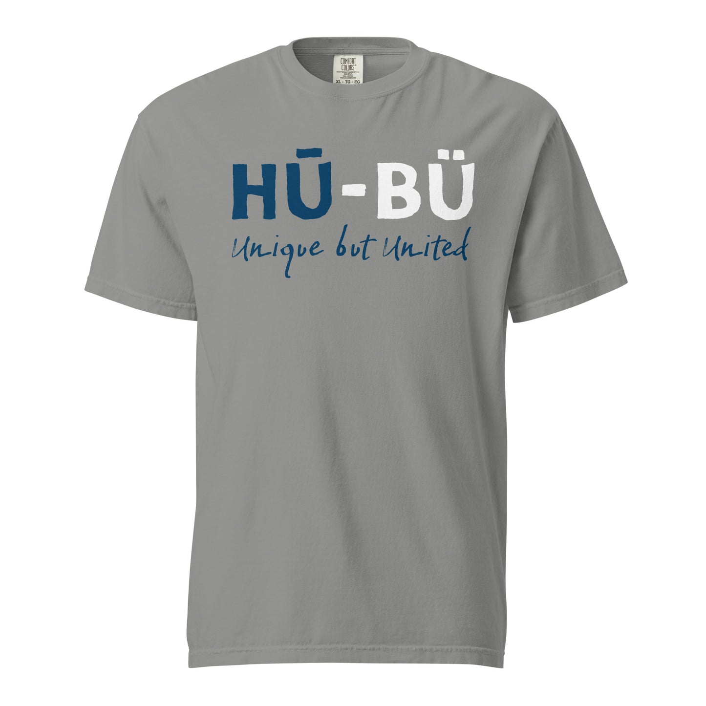 HU - BU Unisex Heavyweight T-Shirt - Blue + White