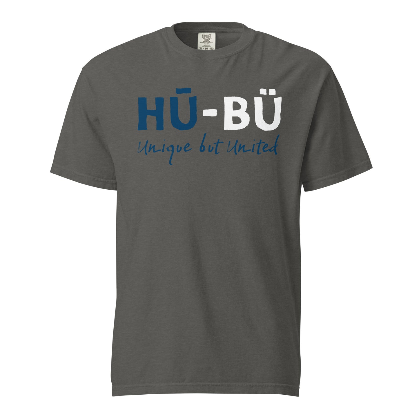 HU - BU Unisex Heavyweight T-Shirt - Blue + White