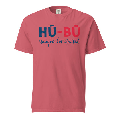 HU - BU Unisex Heavyweight T-Shirt - Blue + Red