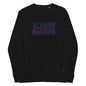 THE Melanated Mecca ALUMNI Embroidered Unisex Raglan Sweatshirt - Blue + Red