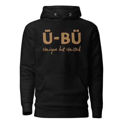 U-BU Unisex Embroidered Hoodie - Gold