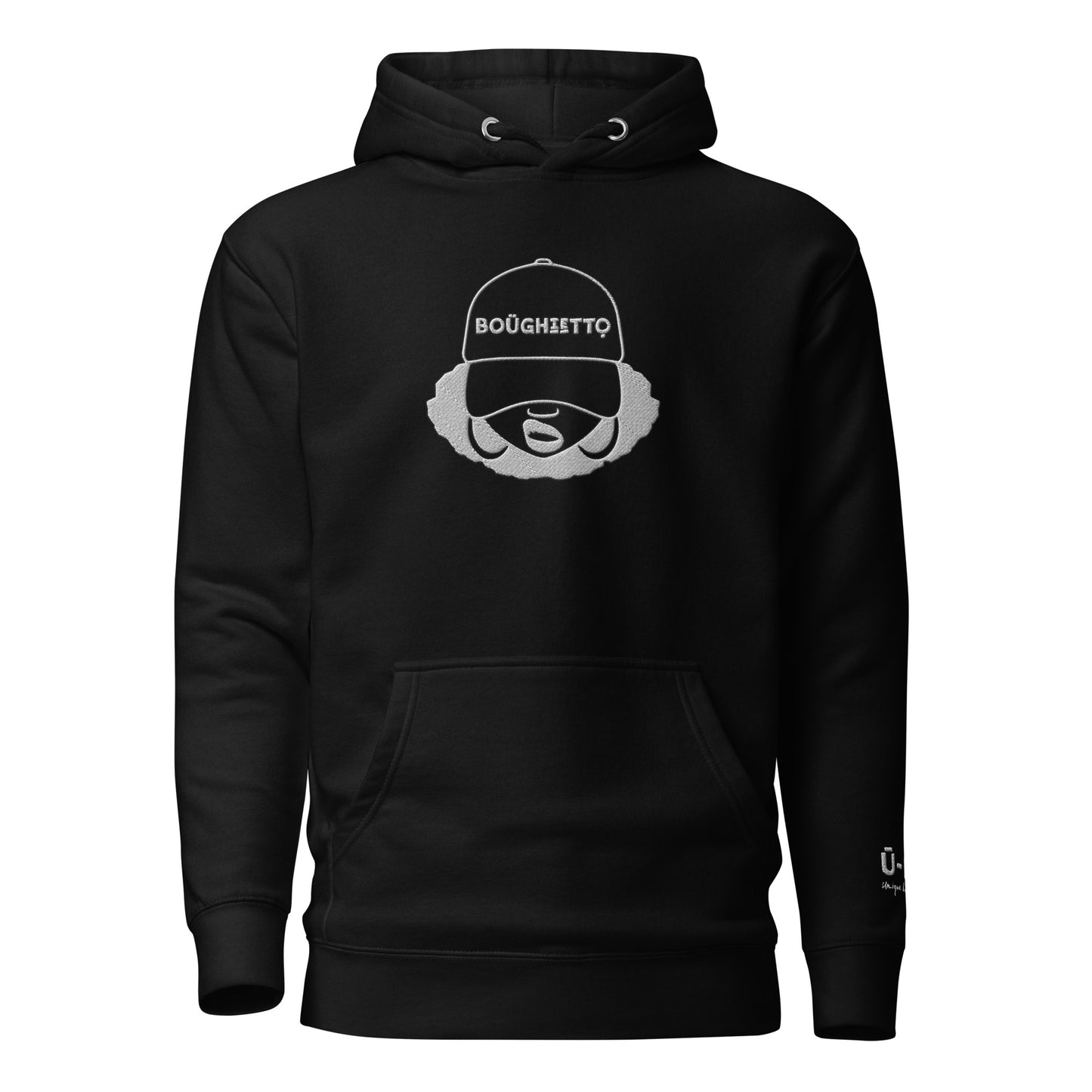 Boughietto Sis Embroidered Unisex Hoodie - Black Outline