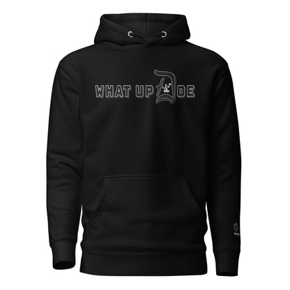 What Up Doe Embroidered Unisex Hoodie - White