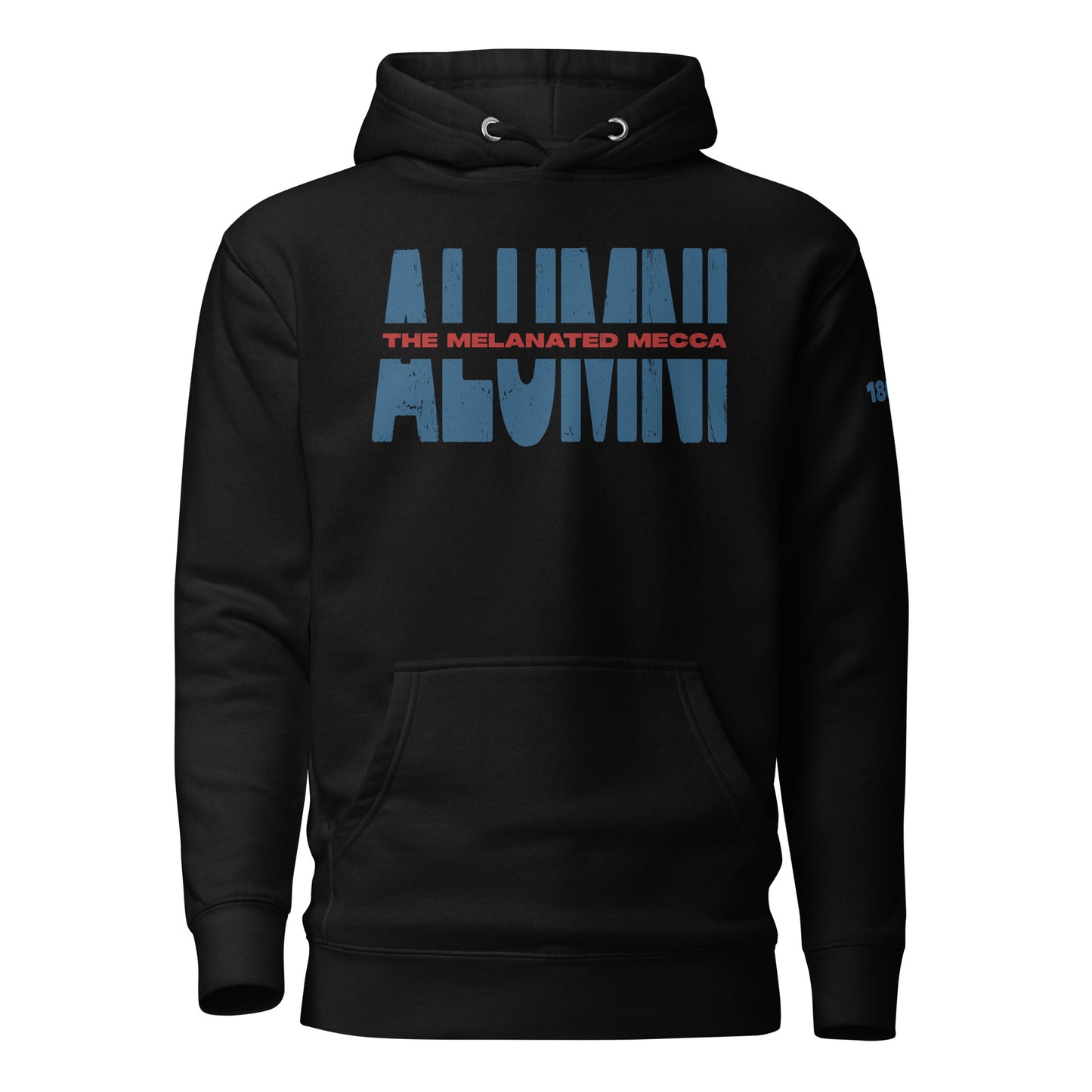 THE Melanated Mecca ALUMNI Unisex Hoodie - Blue + Red