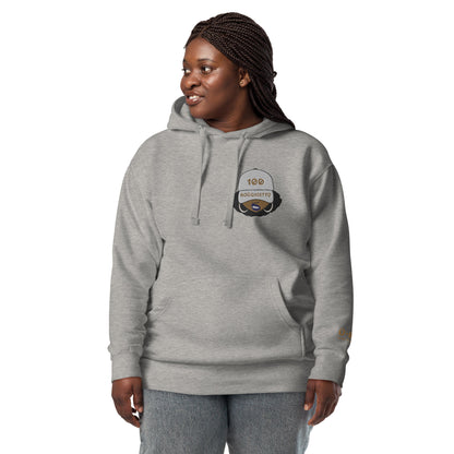 100% Boughietto Embroidered Melanin Poppin Hoodie - Left