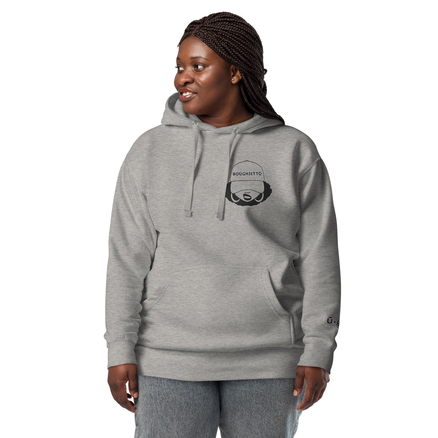 Detroit Boughietto Sis Embroidered Hoodie - Black Outline