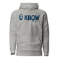 U Know 1867 Unisex Hoodie - Blue + White Embroidery