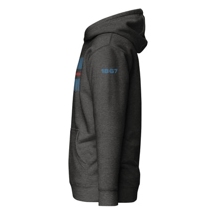 THE Melanated Mecca Unisex Hoodie - Blue + Red