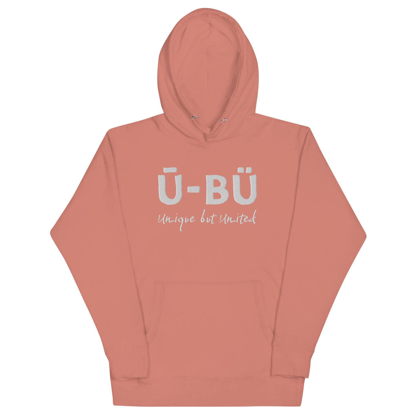 Ū-BÜ Unisex Embroidered Hoodie - White