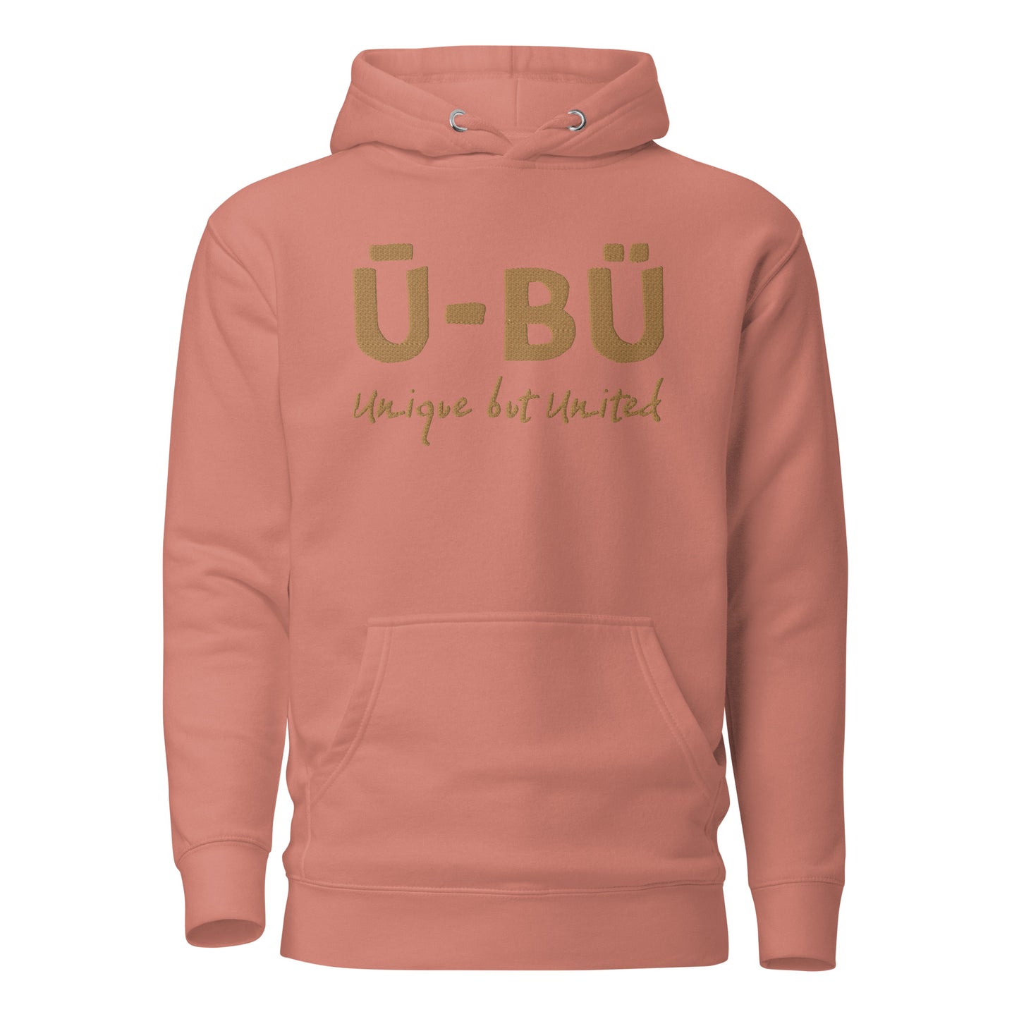 U-BU Unisex Embroidered Hoodie - Gold