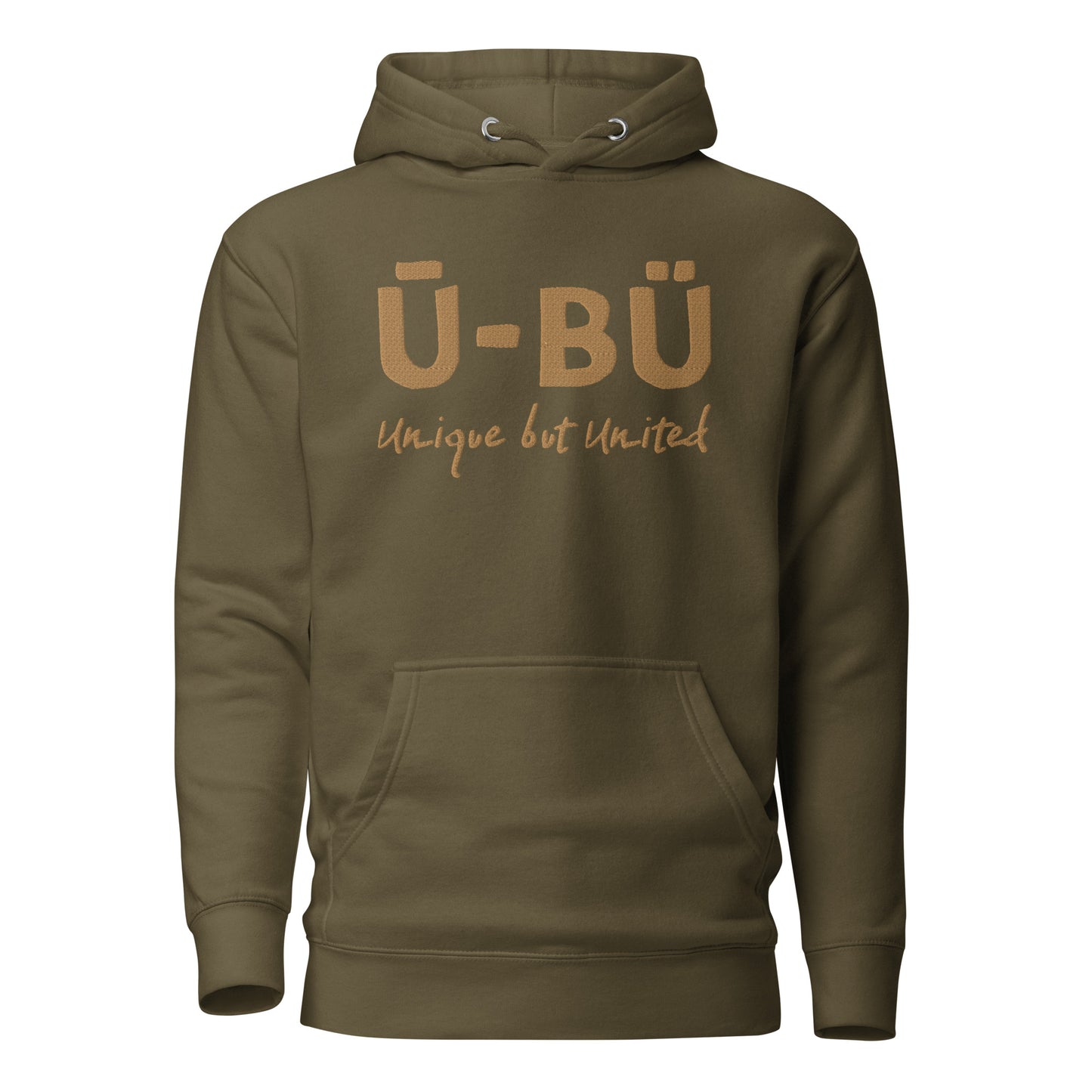 U-BU Unisex Embroidered Hoodie - Gold