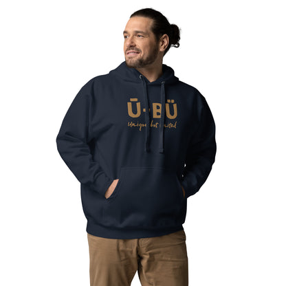 U-BU Unisex Embroidered Hoodie - Gold