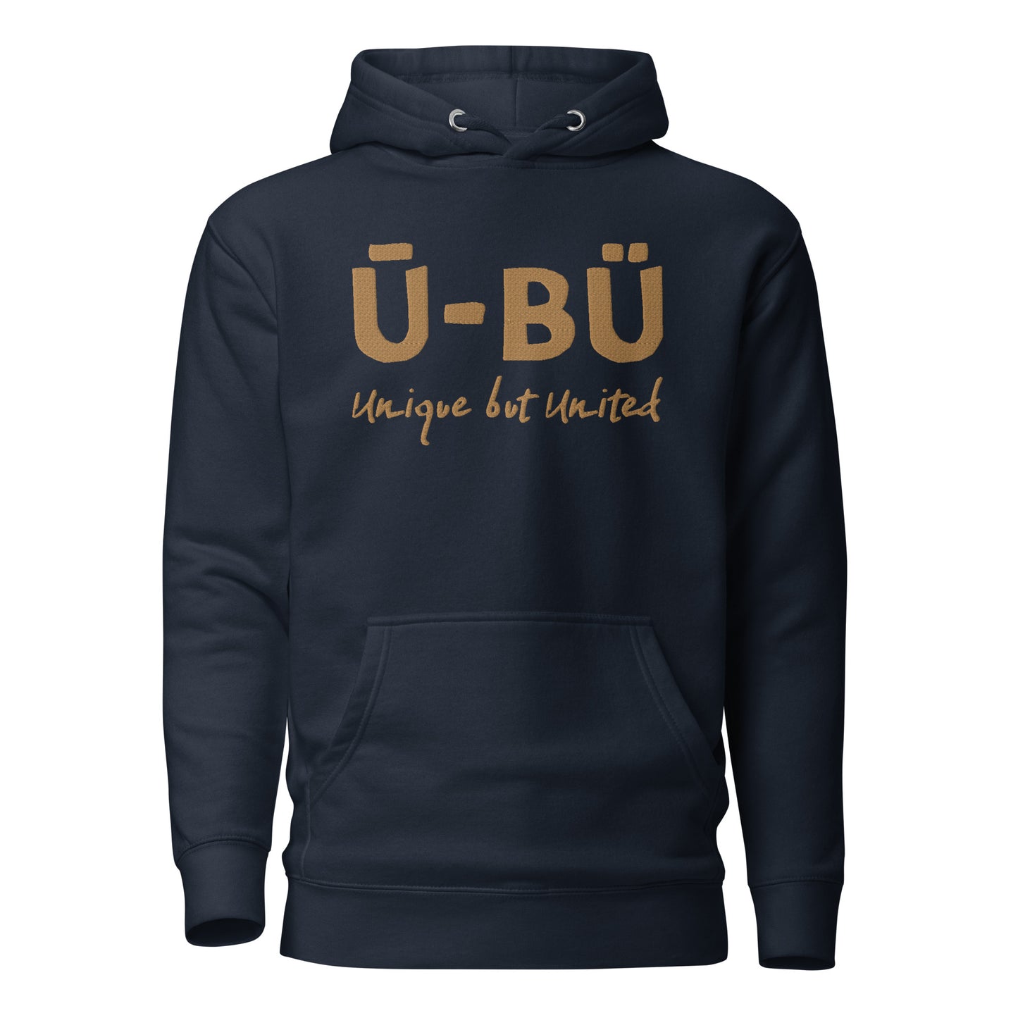 U-BU Unisex Embroidered Hoodie - Gold