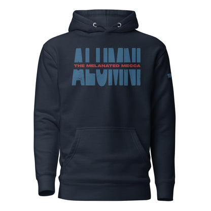 THE Melanated Mecca ALUMNI Unisex Hoodie - Blue + Red