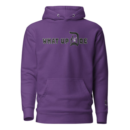 What Up Doe Embroidered Unisex Hoodie - White