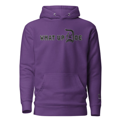 What Up Doe Embroidered Unisex Hoodie - Black