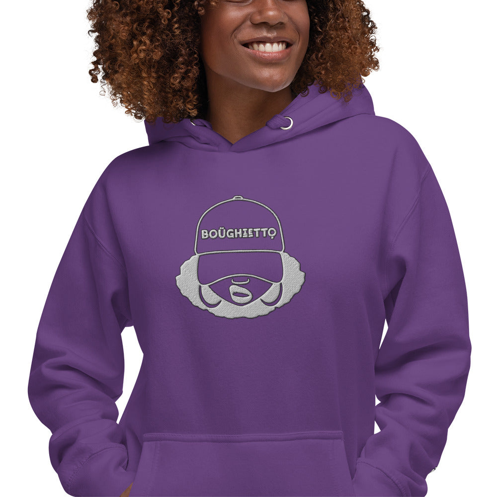 Boughietto Sis Embroidered Unisex Hoodie - Black Outline