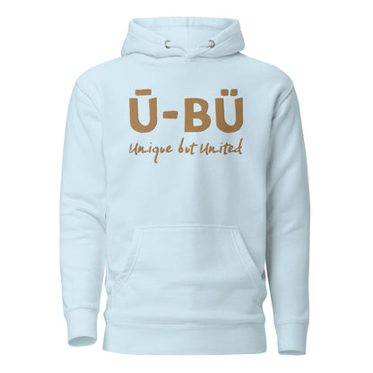 U-BU Unisex Embroidered Hoodie - Gold