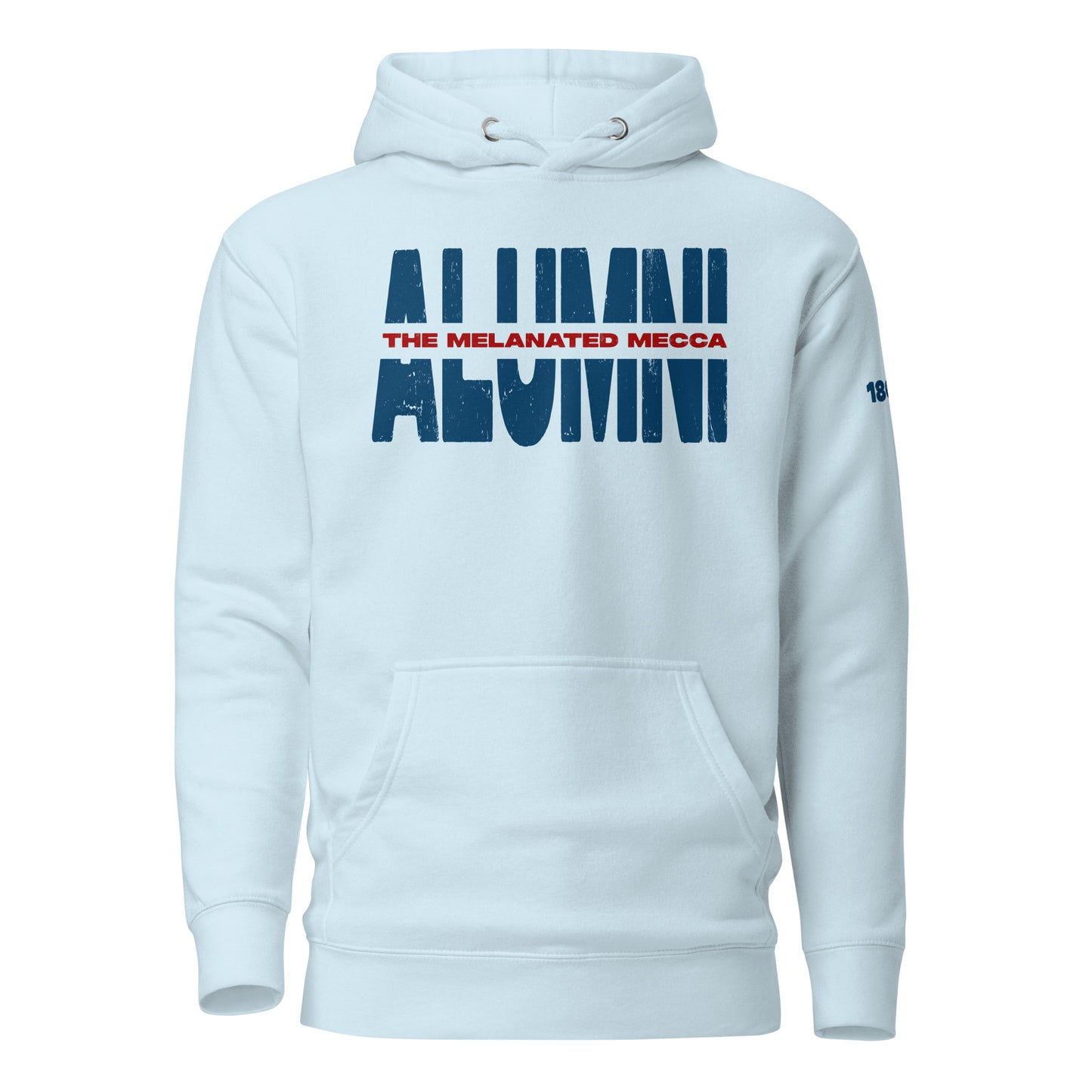 THE Melanated Mecca ALUMNI Unisex Hoodie - Blue + Red