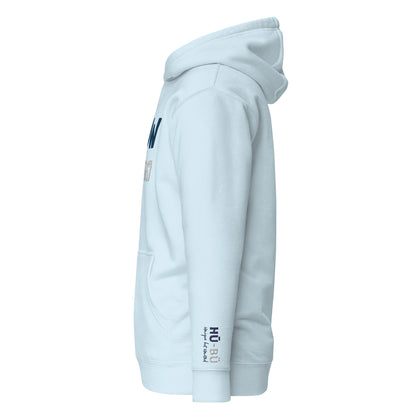 U Know 1867 Unisex Hoodie - Blue + White Embroidery