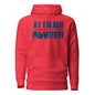 THE Melanated Mecca ALUMNI Unisex Hoodie - Blue + Red