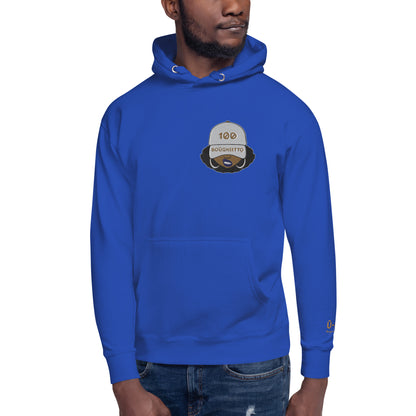 100% Boughietto Embroidered Melanin Poppin Hoodie - Left