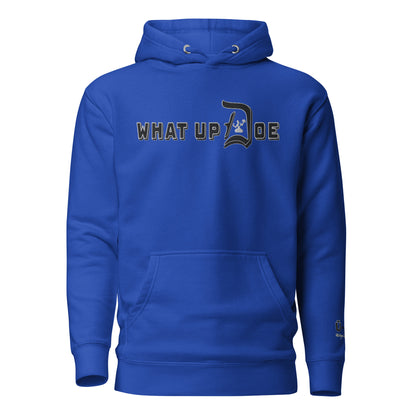 What Up Doe Embroidered Unisex Hoodie - White