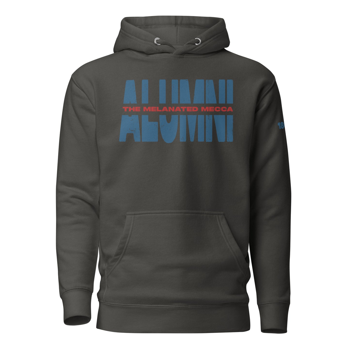 THE Melanated Mecca ALUMNI Unisex Hoodie - Blue + Red