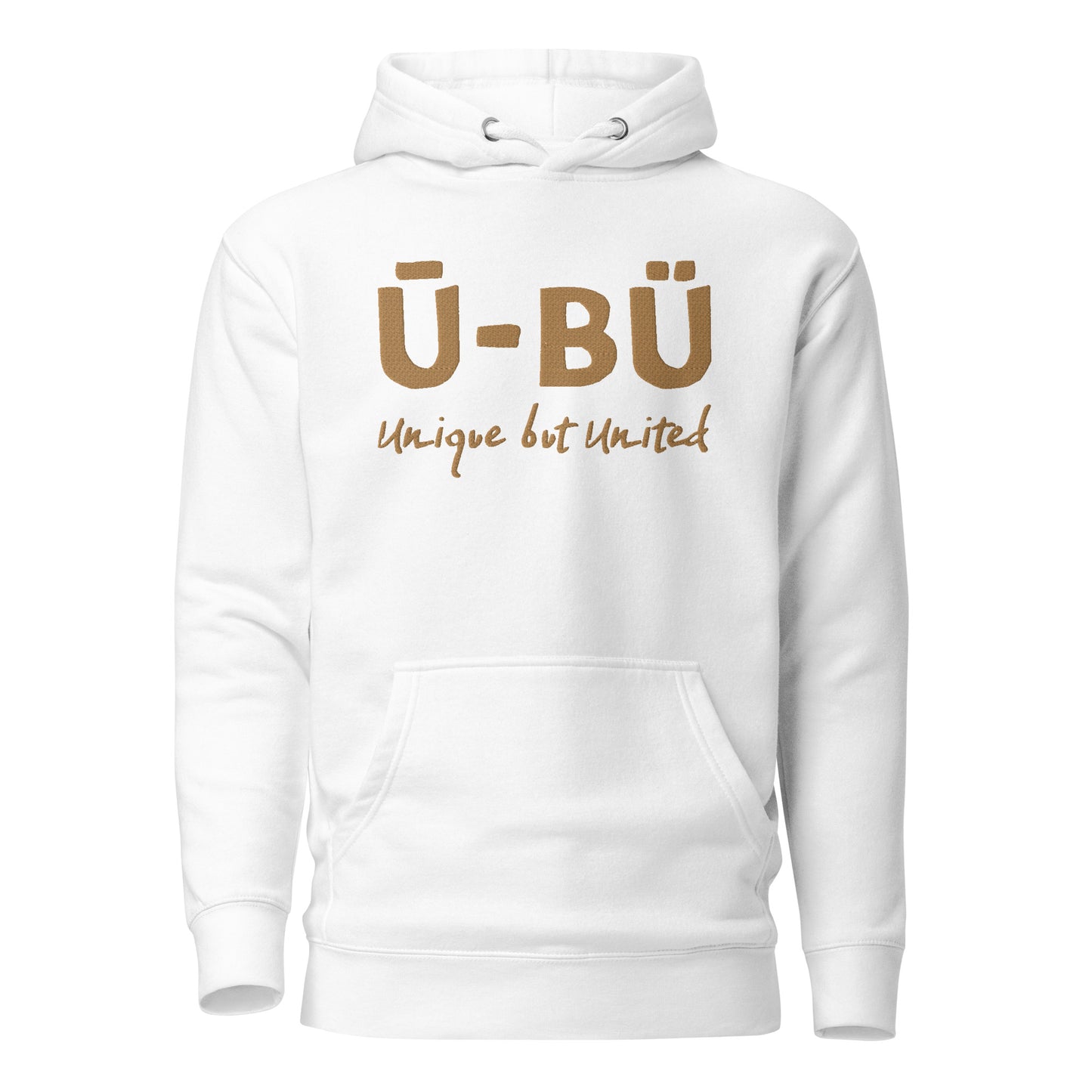 U-BU Unisex Embroidered Hoodie - Gold