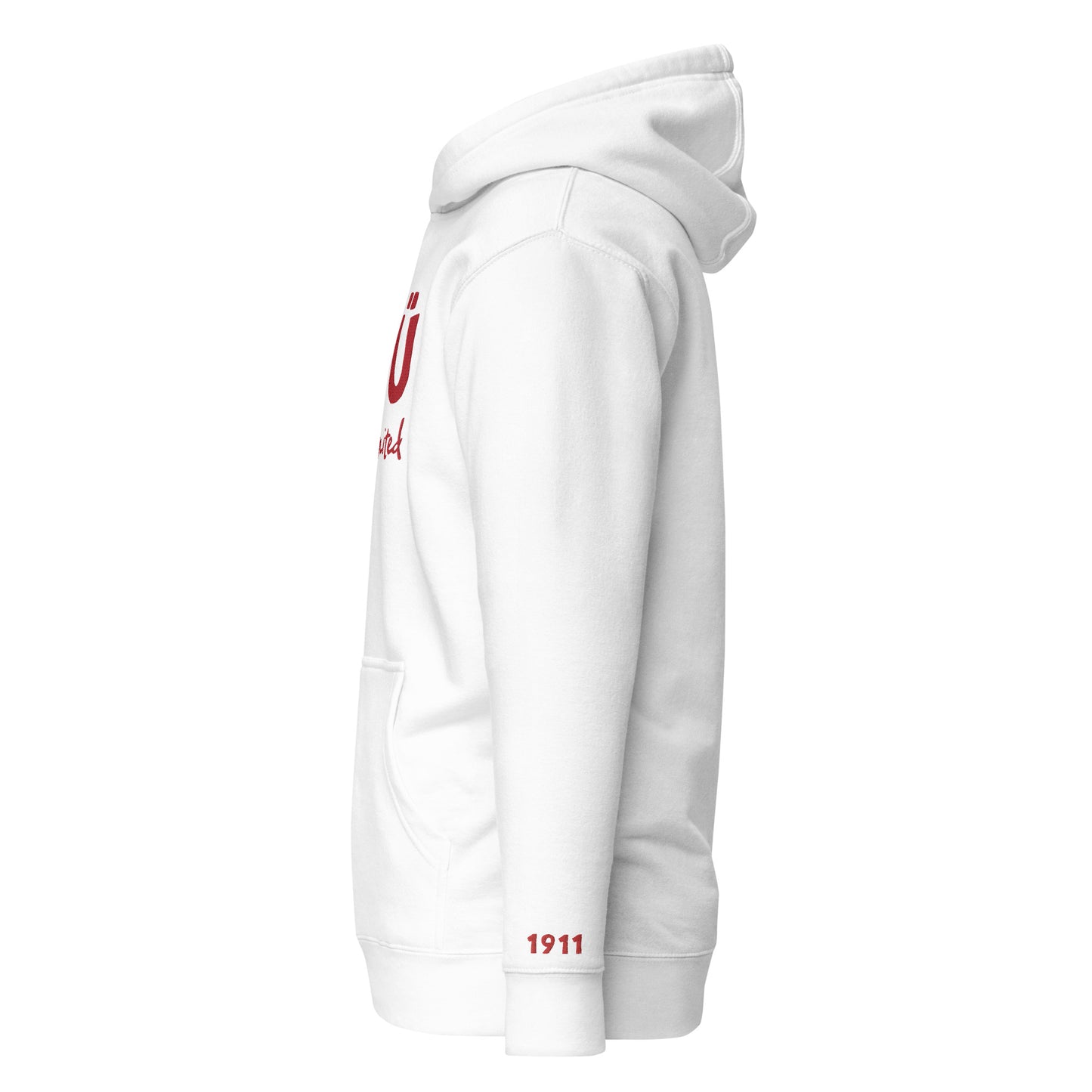 1911 & Ū-BÜ Embroidered Hoodie - Red on White