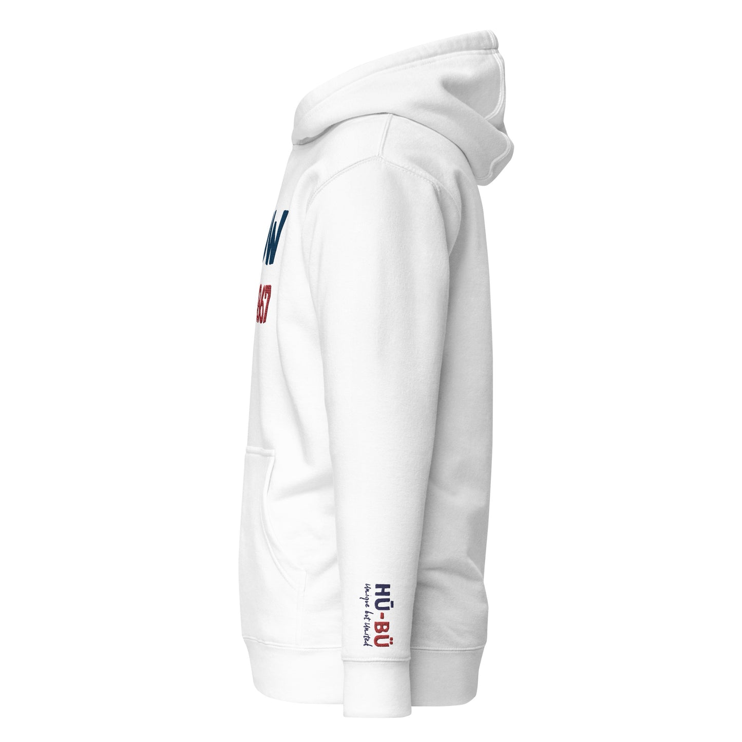 U know 1867 Unisex Hoodie - Blue + Red Embroidery