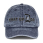 What Up Doe Distressed Denim Cap