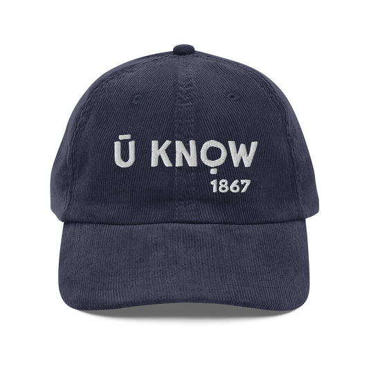 U Know 1867 Vintage Corduroy Cap