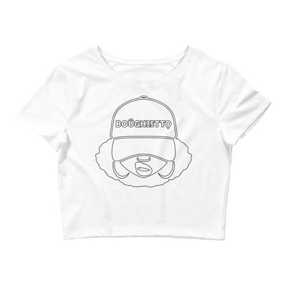 Boughietto Sis Crop Tee - Outline on White