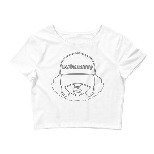 Boughietto Sis Crop Tee - Outline on White