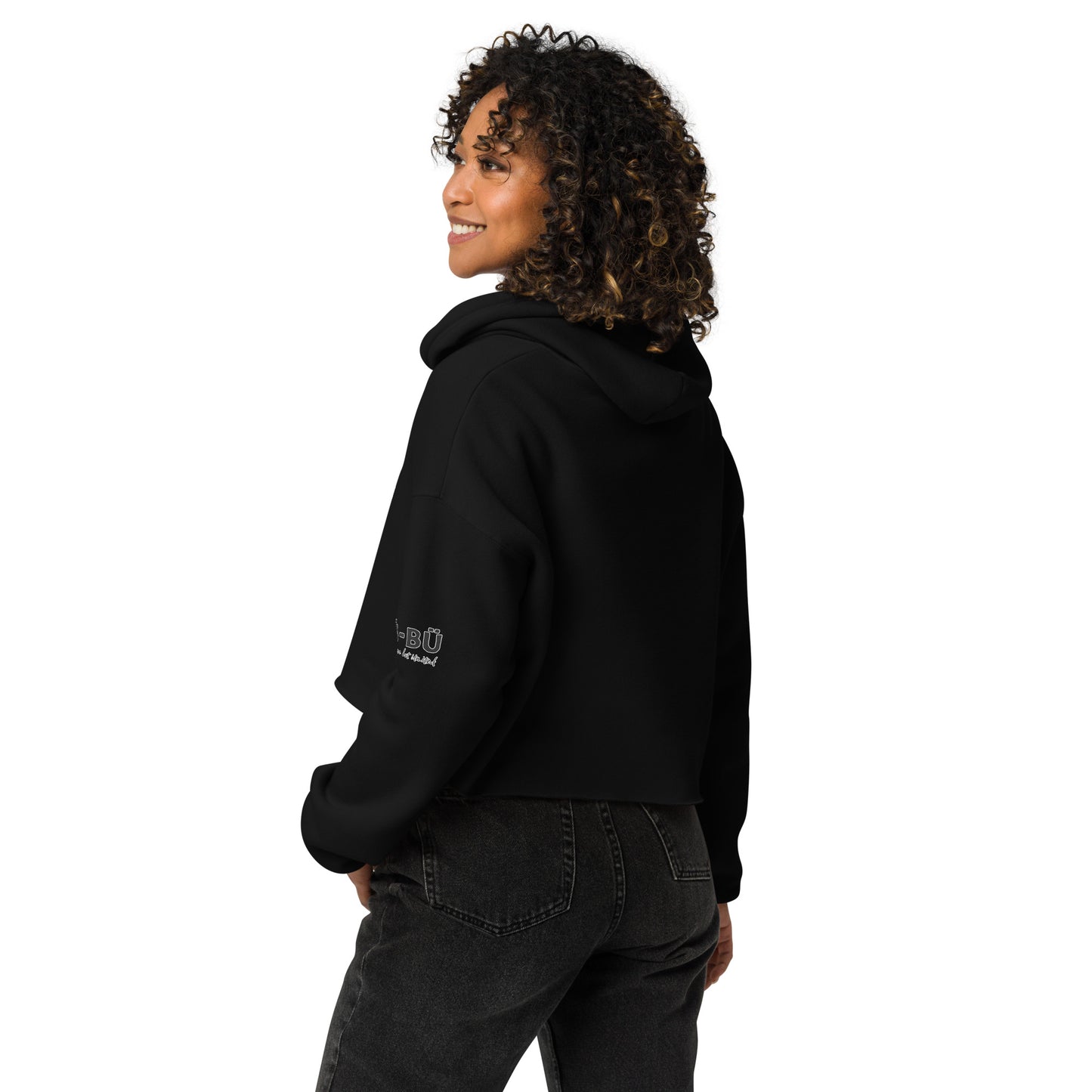 Boughietto Sis Crop Hoodie - Black on Black